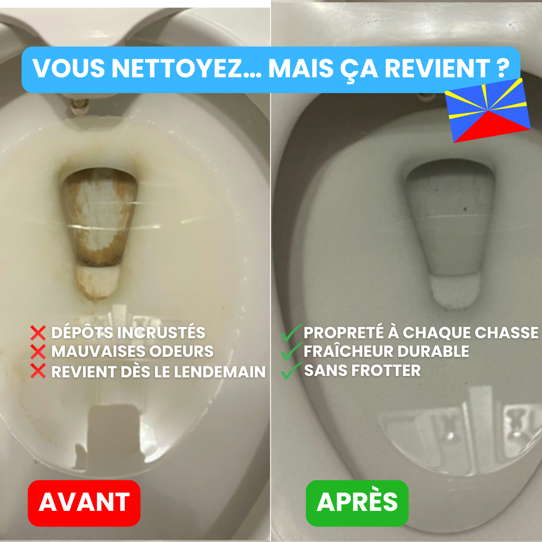 Klair Clean™ – Élimine les traces jaunes des WC pendant des mois (sans frotter)