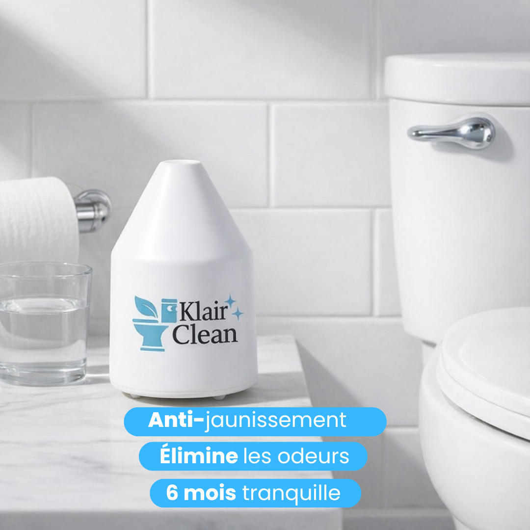 Klair Clean™ – Élimine les traces jaunes des WC pendant des mois (sans frotter)